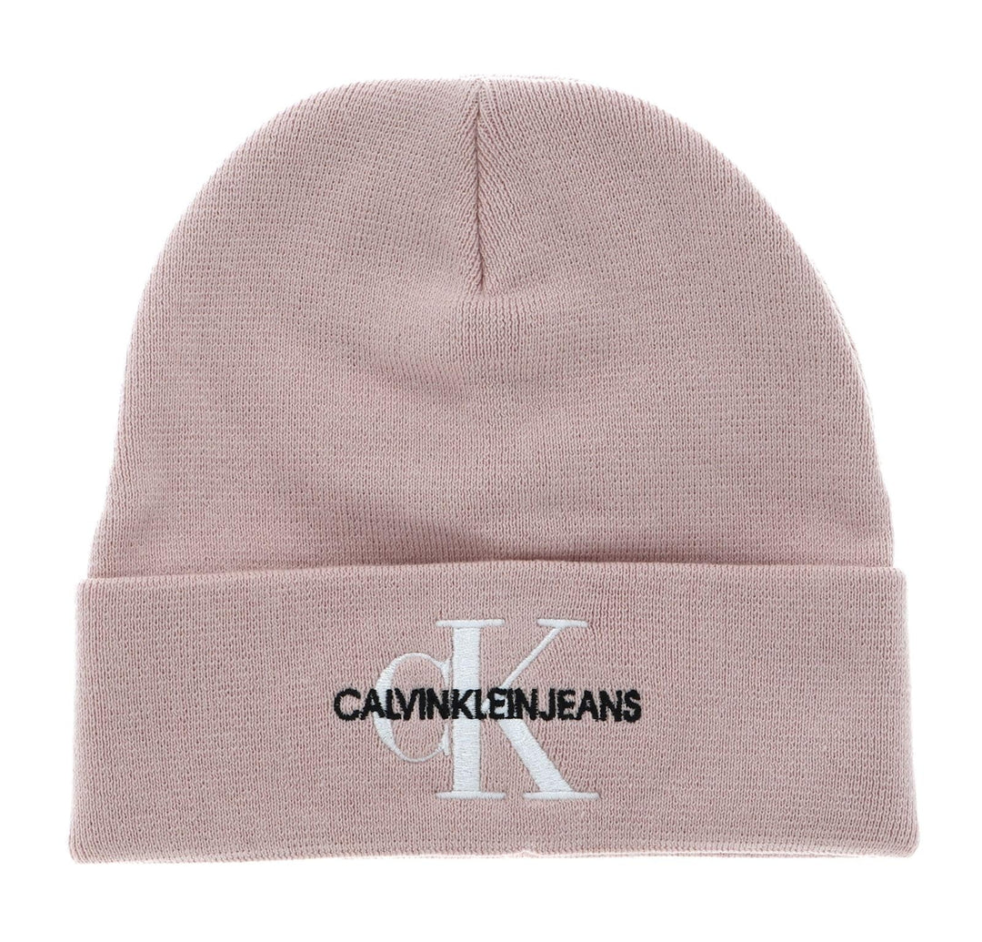 Calvin Klein Jeans Damen Monogramm Beanie Hüte, Pale Conch, Einheitsgrösse