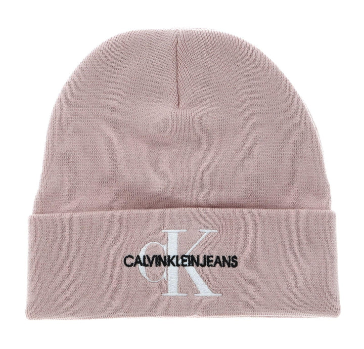 Calvin Klein Jeans Damen Monogramm Beanie Hüte, Pale Conch, Einheitsgrösse