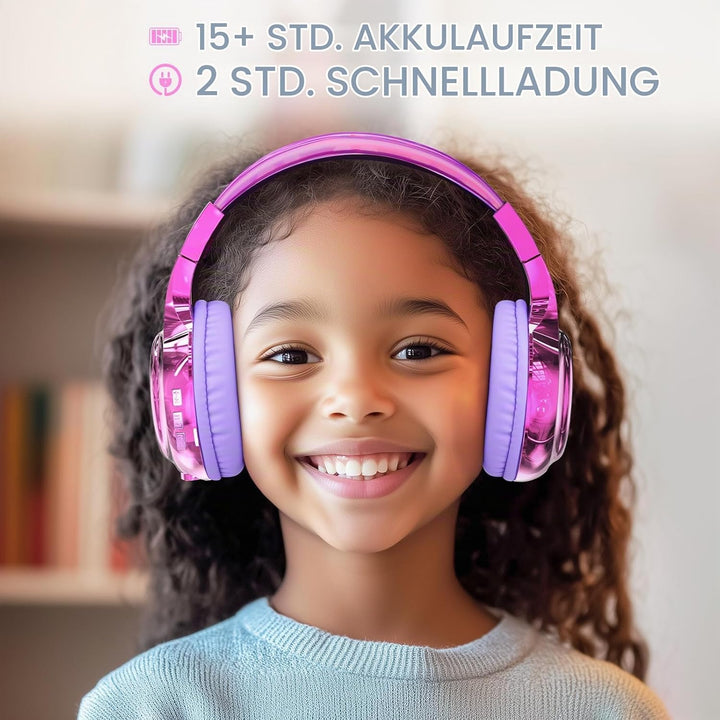 JYPS Bluetooth Kopfhörer Kinder, Kabellose Kopfhörer Bluetooth Kinder Over Ear, Kopfhörer Kinder Blu