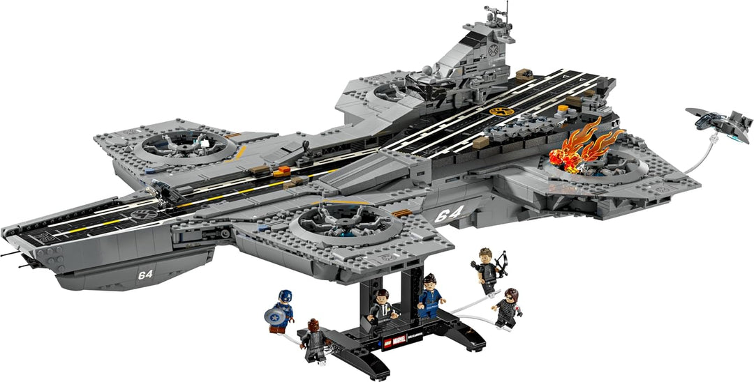LEGO ǀ Marvel S.H.I.E.L.D.-Helicarrier - Flugzeugträger Modellbau für Erwachsene - 6 Minifiguren ink