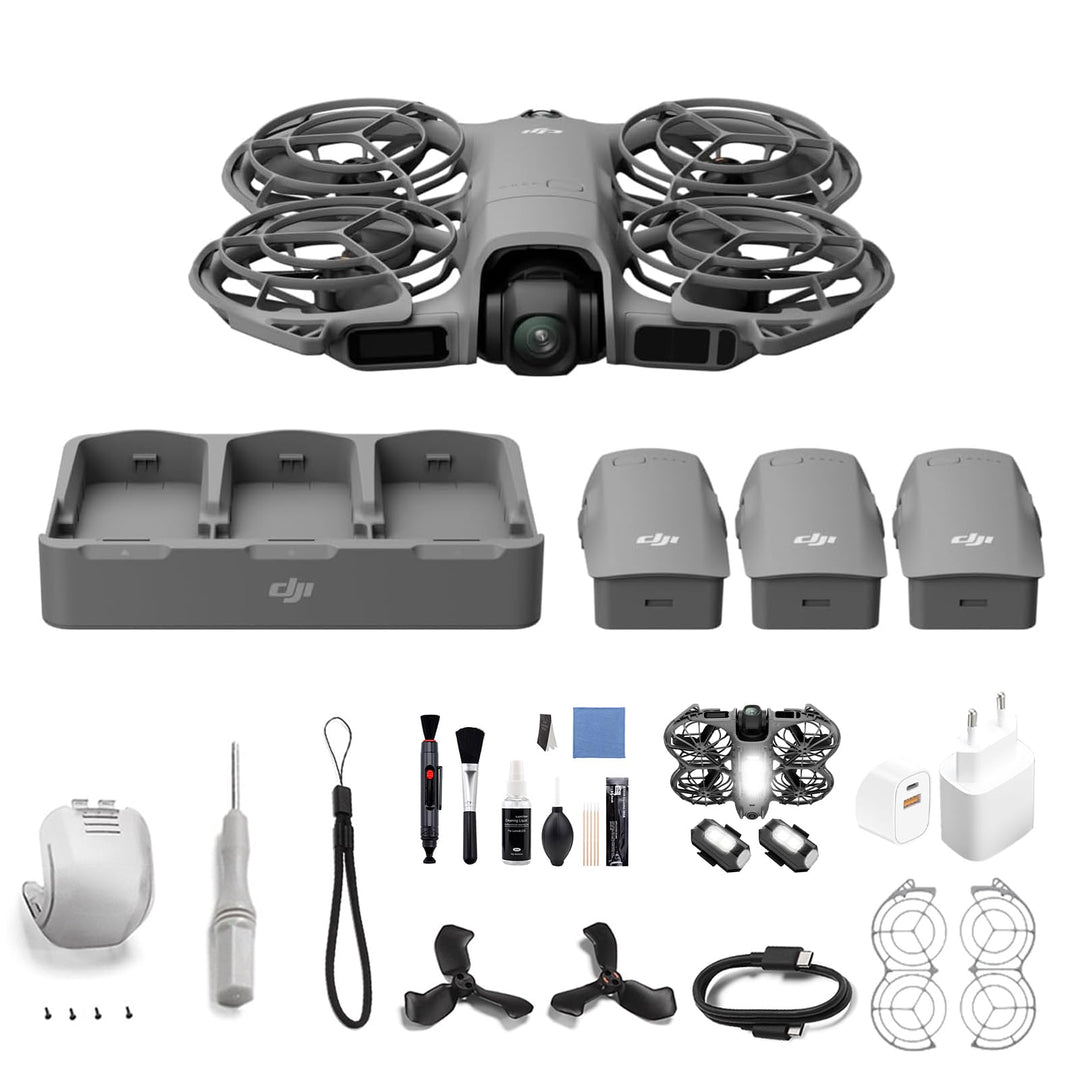 DJI Neo 2 Fly More Combo mit Zubehör (nur Drohne), 4K-Drohne für Einsteiger, Start und Landung auf d