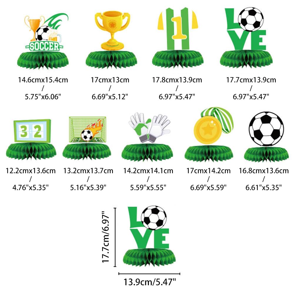 Kiyanest Fussball-Geburtstagsdeko – Happy Birthday Banner mit Hängespiralen, Kuchentopper & Cupcake-