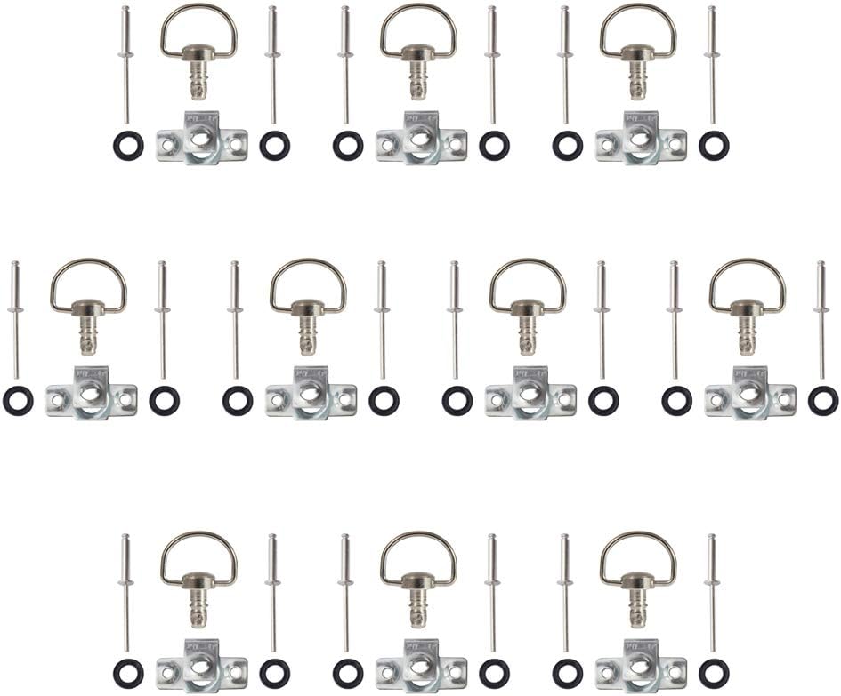 Oldbones Motorrad-Rennverschlüsse, Schnellverschluss, D-Ring, 1/4-Drehung, Rennverkleidung, Nieten,