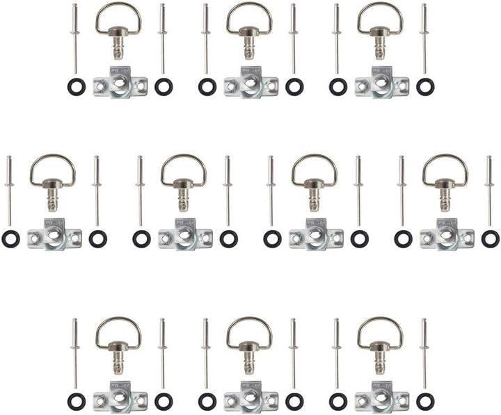 Oldbones Motorrad-Rennverschlüsse, Schnellverschluss, D-Ring, 1/4-Drehung, Rennverkleidung, Nieten,