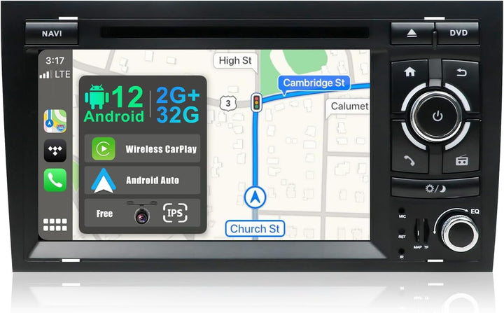 JOYX Android 10 Doppel Din Autoradio Passt für Audi A4 2003-2011 GPS Navigation | Rückfahrkamera Can
