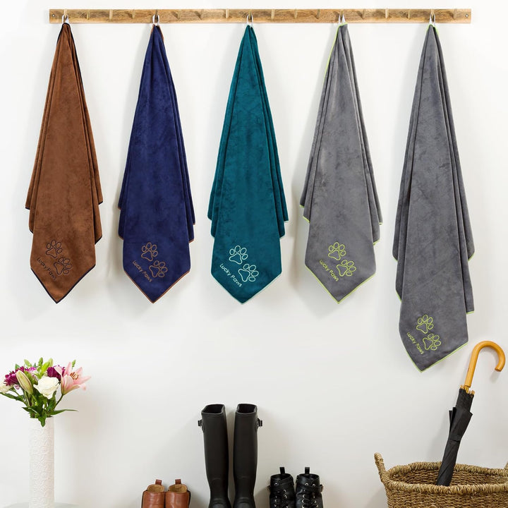 Lucky Paws® Hundehandtuch - 140x70cm XL Hundehandtuch extra saugfähig - schnell trocknend, luxuriös