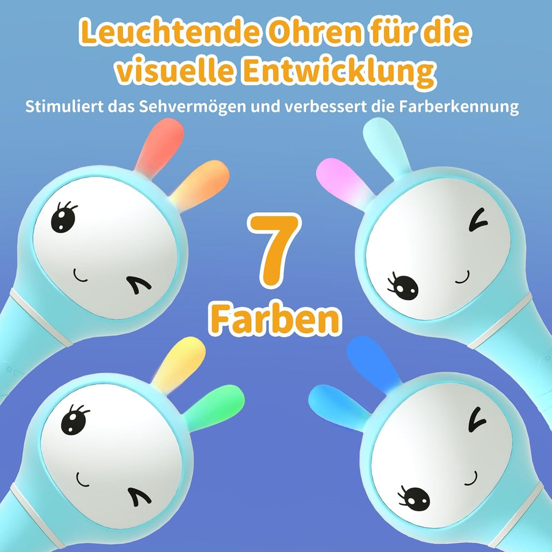alilo Smarty Bunny Baby Rasseln, Montessori Spielzeug ab 0 3 6 12 18 24 Monate, Musikalisches Babysp
