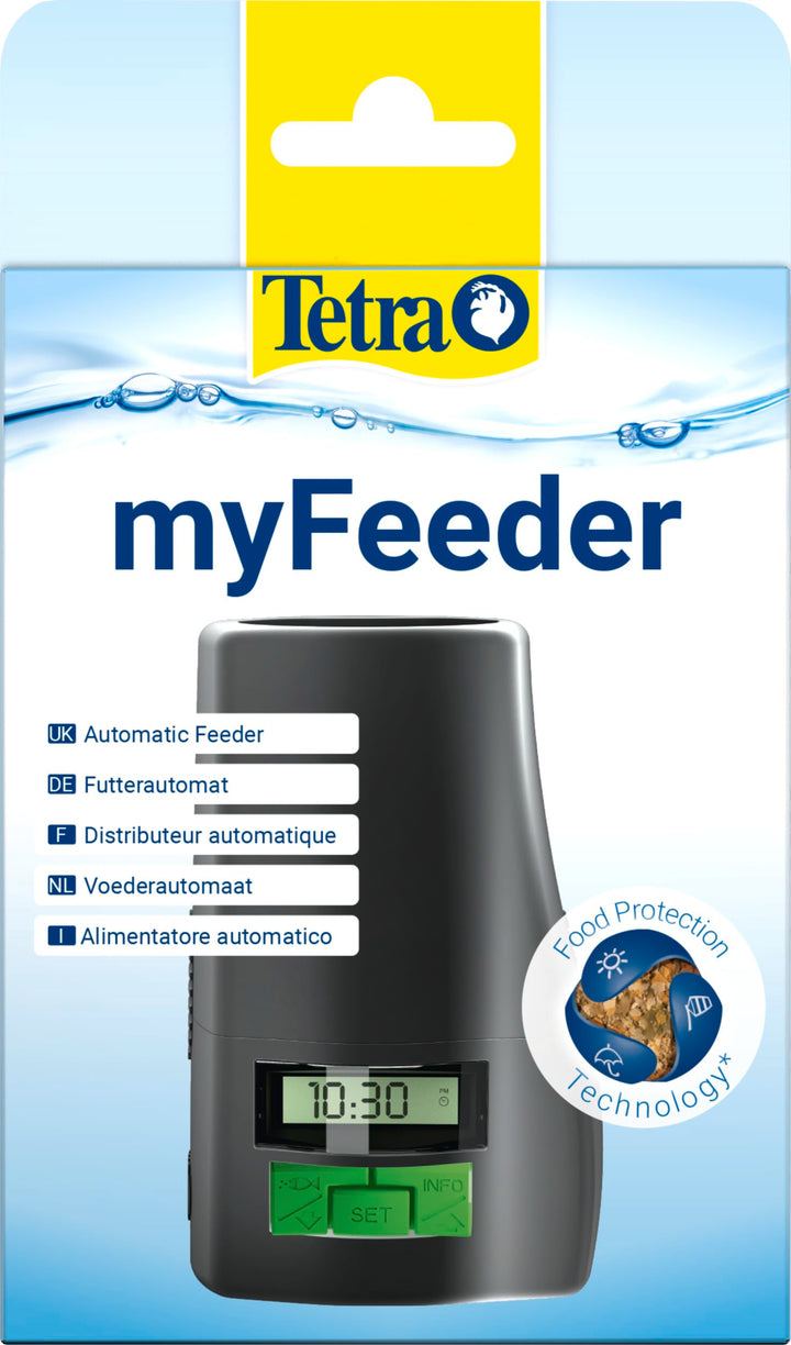 Tetra myFeeder Futterautomat für Zierfische im Aquarium, anthrazit, inklusive Batterien ohne Batteri