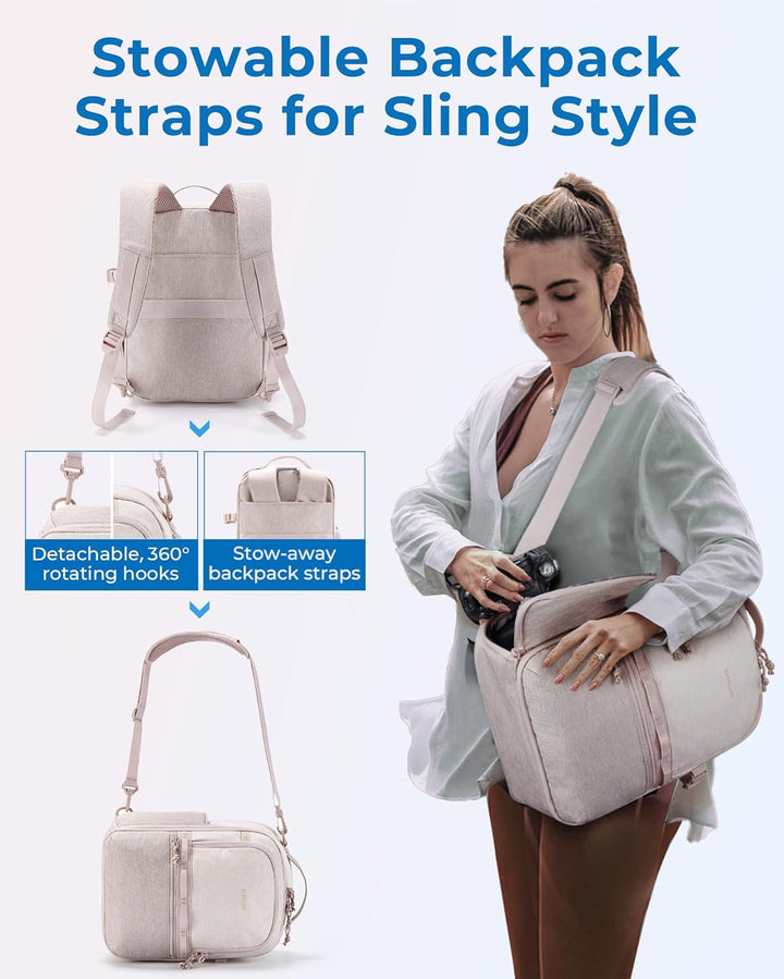 bagsmart Kamerarucksack,DSLR SLR Klein Kameratasche für Fotografen Kompatibel,Schultergurt 2-in-1 Re