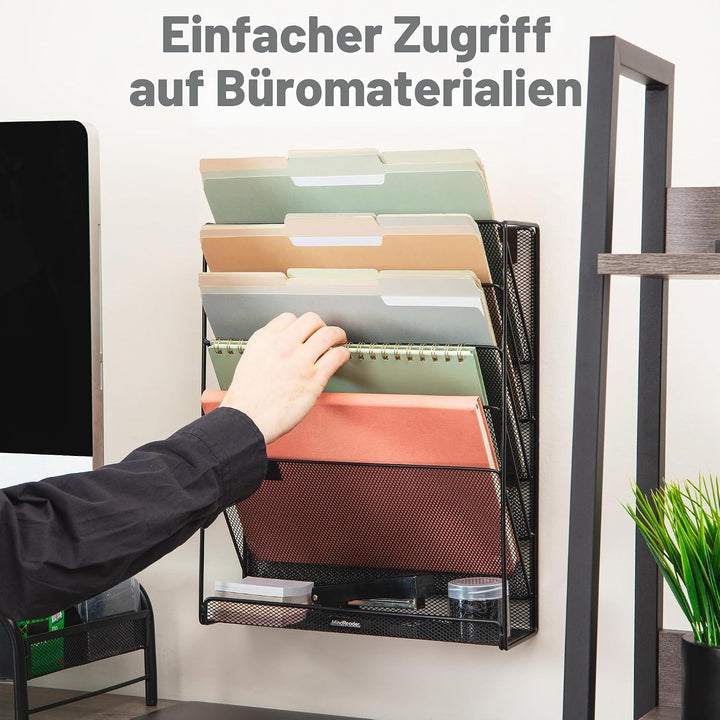 Mind Reader Stacked Dokumentenhalter zur Wandmontage, Papierablage, Aktenablage, Büro-Organizer, 6 F