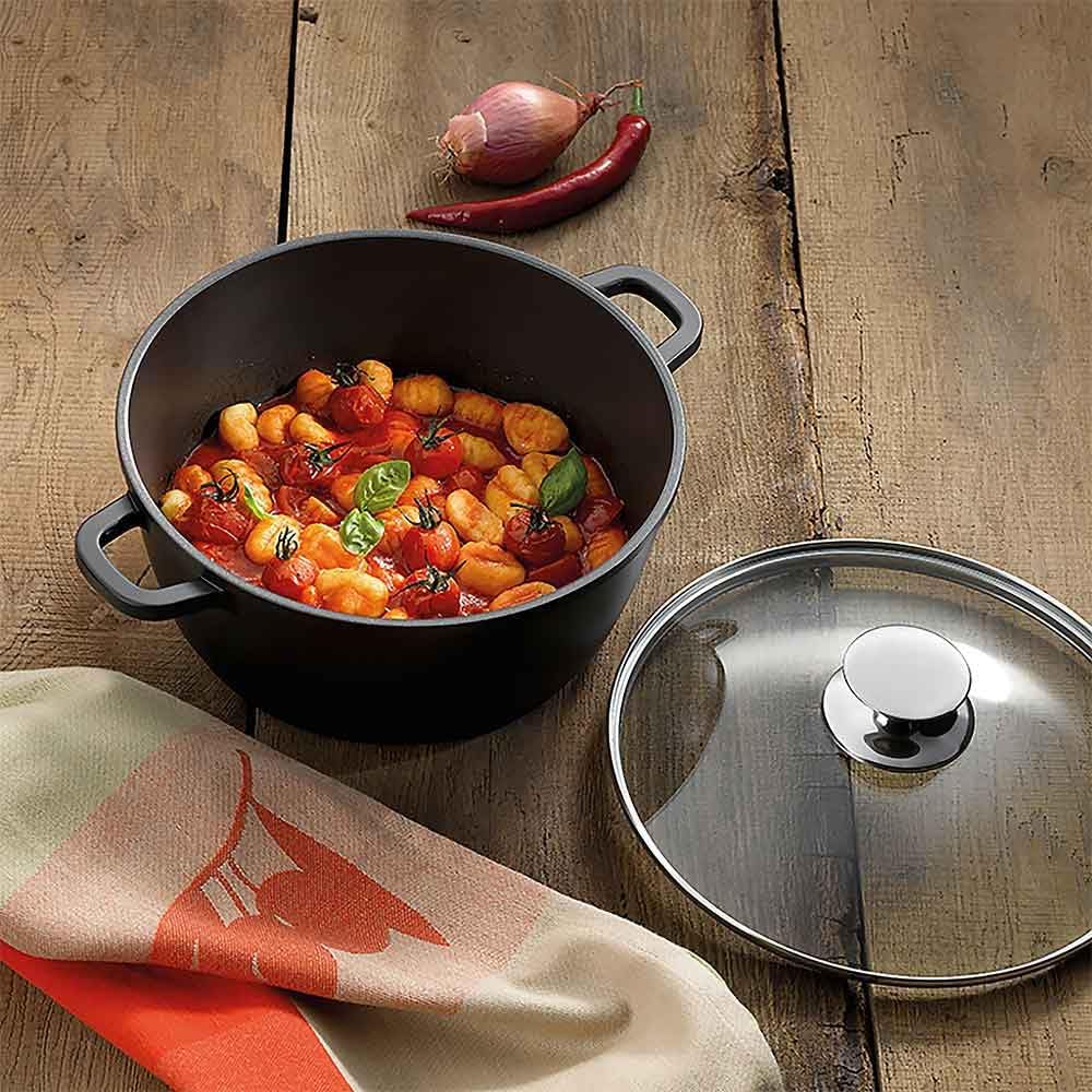 Kela Fleischtopf Kerros 24cm aus Aluguss, Schwarz, 24 cm