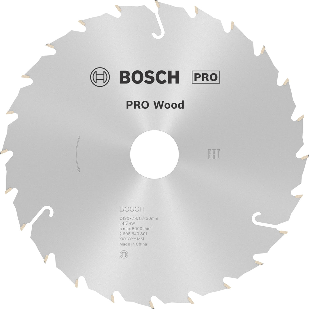Bosch 1x PRO Wood Kreissägeblatt für Akku-Handkreissägen (für Weichholz, Hartholz, Ø mm, Professiona