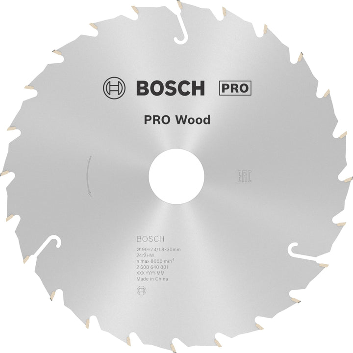 Bosch 1x PRO Wood Kreissägeblatt für Akku-Handkreissägen (für Weichholz, Hartholz, Ø mm, Professiona