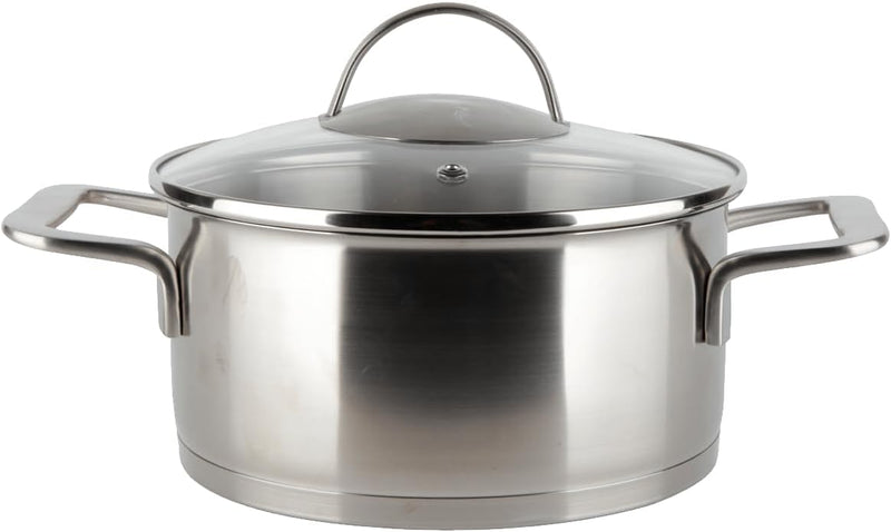 EUROHOME Kochtopf 2,9L - Kasserolle mit handlichem Griff - Edelstahltopf induktionsgeeignet - Fleisc