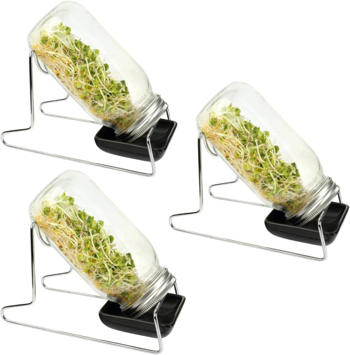 Schramm® Keimglas für Sprossen mit Gestell 750 ml Sprossenglas Keimgerät inkl. Deckel, Ständer und H