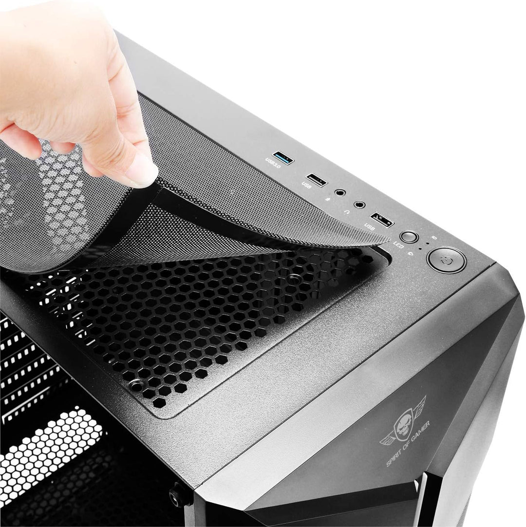 SPIRIT OF GAMER - Gamer Clone III PC-Gehäuse - ARGB - ATX/mATX/ITX Tower - Metallmaschen-Frontplatte