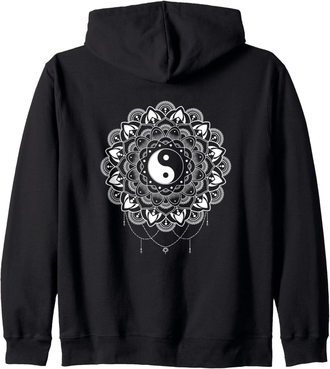 Schwarz & Weiss Yin Yang Zen Meditation Mandala Yoga Kapuzenjacke