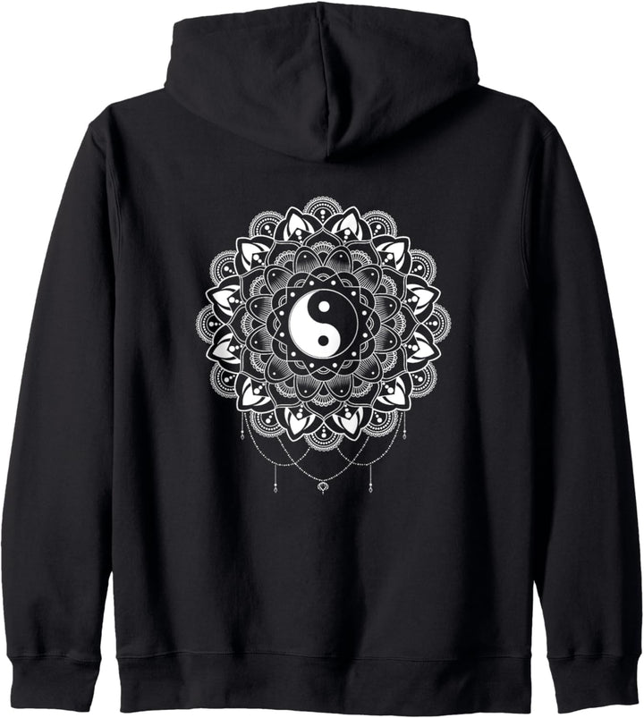 Schwarz & Weiss Yin Yang Zen Meditation Mandala Yoga Kapuzenjacke