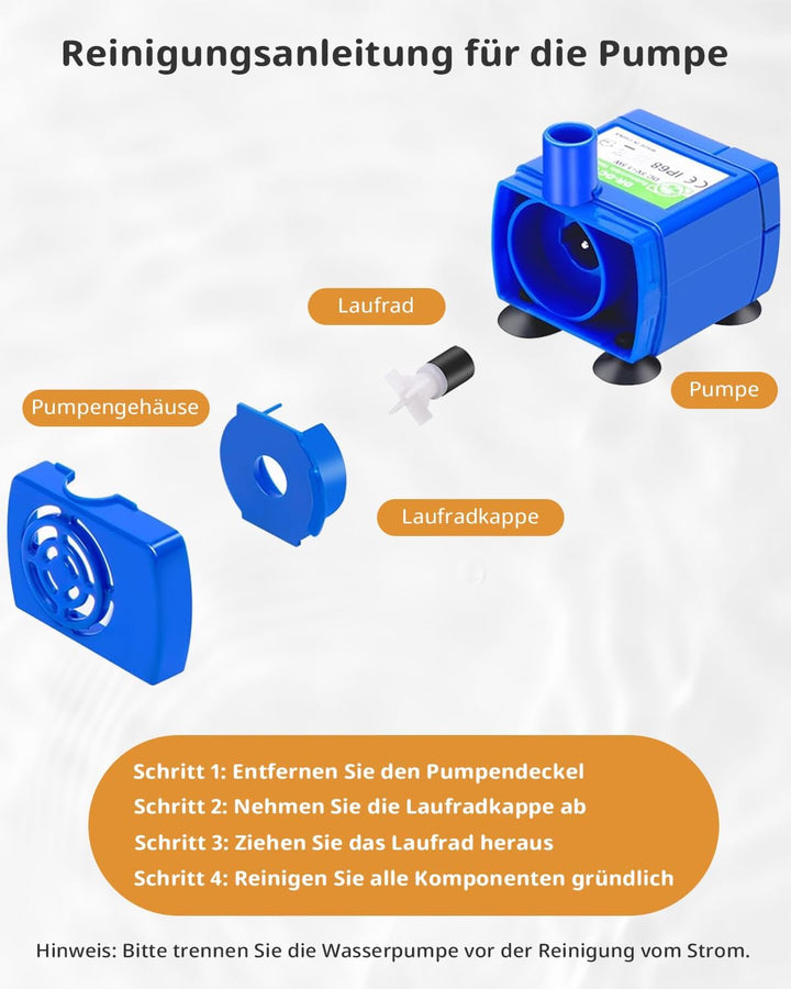 Keramik Katzenbrunnen, 2.1L Trinkbrunnen Wasserbrunnen für Katze, Katzen Wasserspender mit 1 Filter