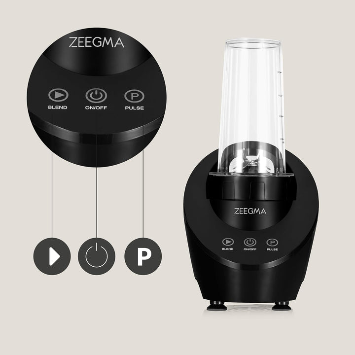 ZEEGMA VITAMINE FERRO Elektrischer Mixer für Cocktails und Smoothies, Magnetantriebstechnologie, 200