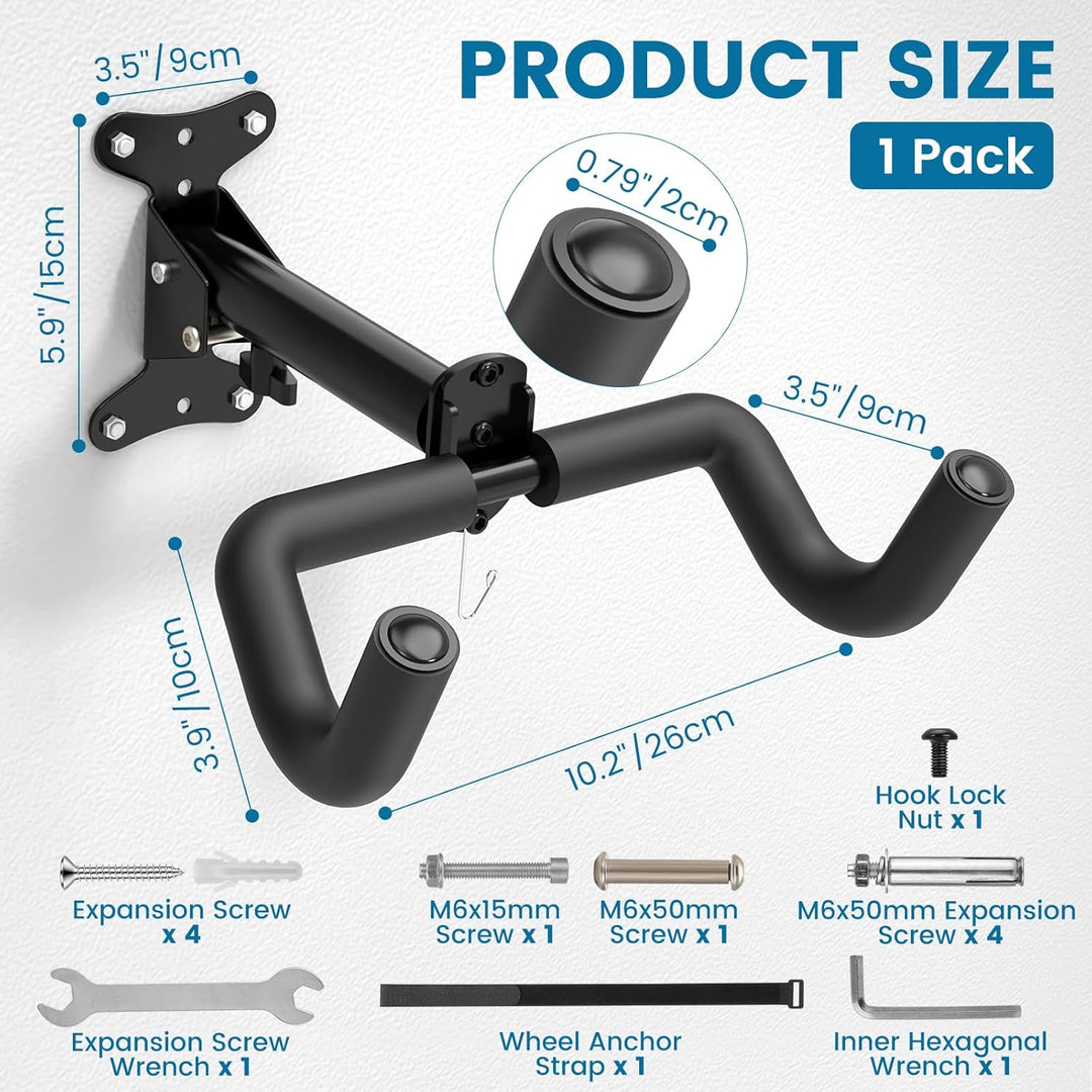Housolution Fahrrad-Wandhalterung - EVA-Schaumstoff gepolstert, aus Carbonstahl, robust & verstellba