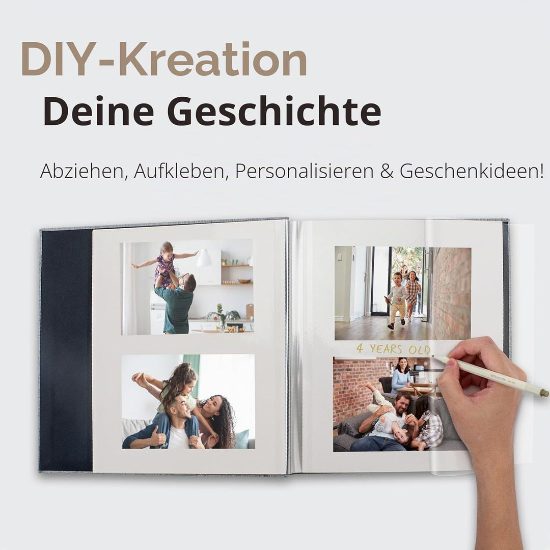 Vienrose Fotoalbum, selbstklebend, 10,2 x 15,2 cm, 12,7 x 17,8 cm, 21,6 x 27,9 cm, Scrapbook mit Met