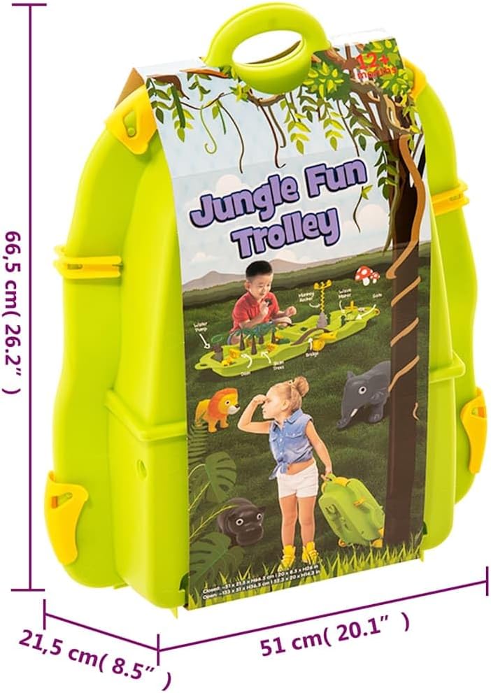 vidaXL Wasserspiel Koffer Jungle, Wasserbahn als Transportkoffer, Wasserspieltisch für Kinder ab 12