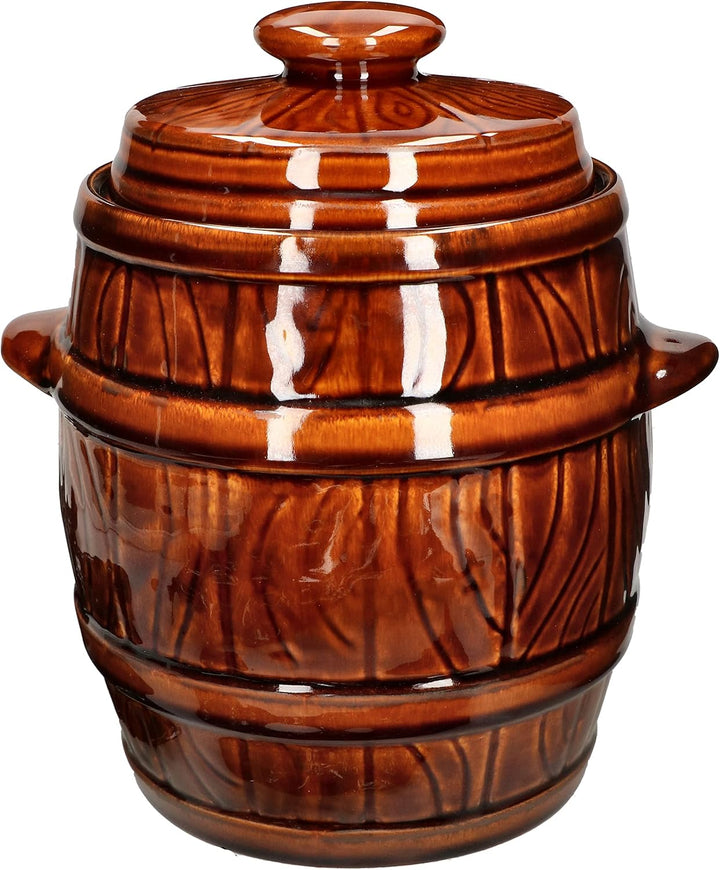 KOTARBAU® Tontopf Hermetisch Verschliessbar 3,5 L zum Gären mit Deckel + Holzzange Gratis, 3,5 L