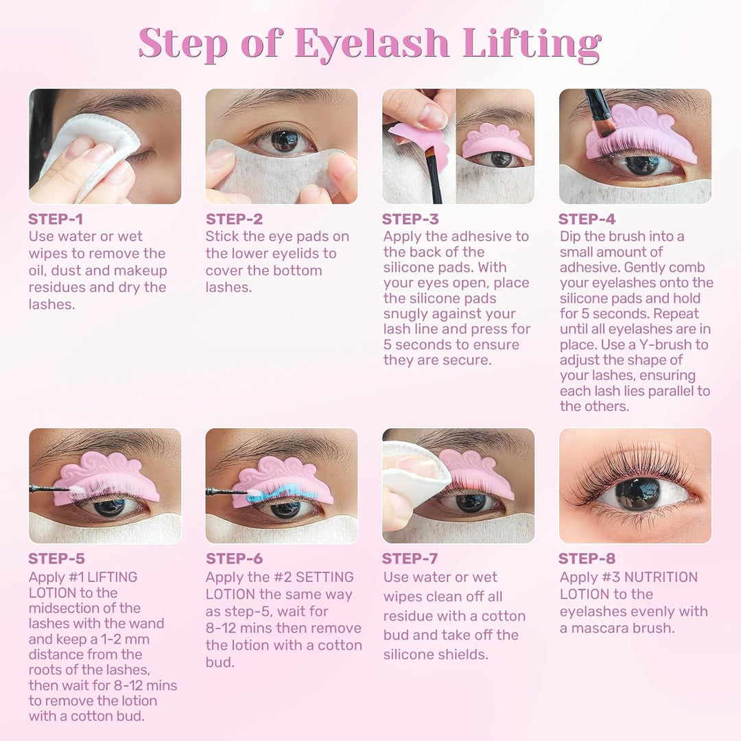 Libeauty Wimpernlifting Set, Lash Lifting Set und Lash Lift Kit mit Open-Eye Wimpernlifting Pads, Au