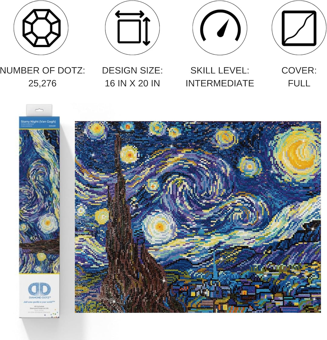 Diamond Dotz DD9-001 Sternenklare Nacht, ca. 50,8 x 40,6 cm gross, Diamond Painting, Malen mit Diama