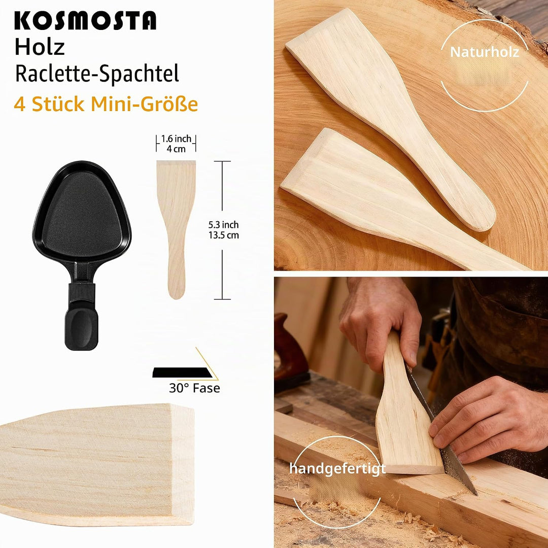 Kosmosta Pfännchen Mini 4 Stücke Antihaftbeschichtet Grill Pfännchen Dreieck Mini Raclette Grill mit