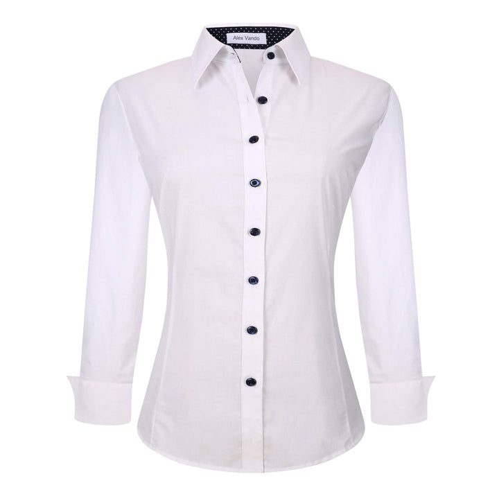 Alex Vando Bluse Damen Langarm Hemd Damen Stretch – Business Button Down Shirts, Bügelfrei Arbeitshe