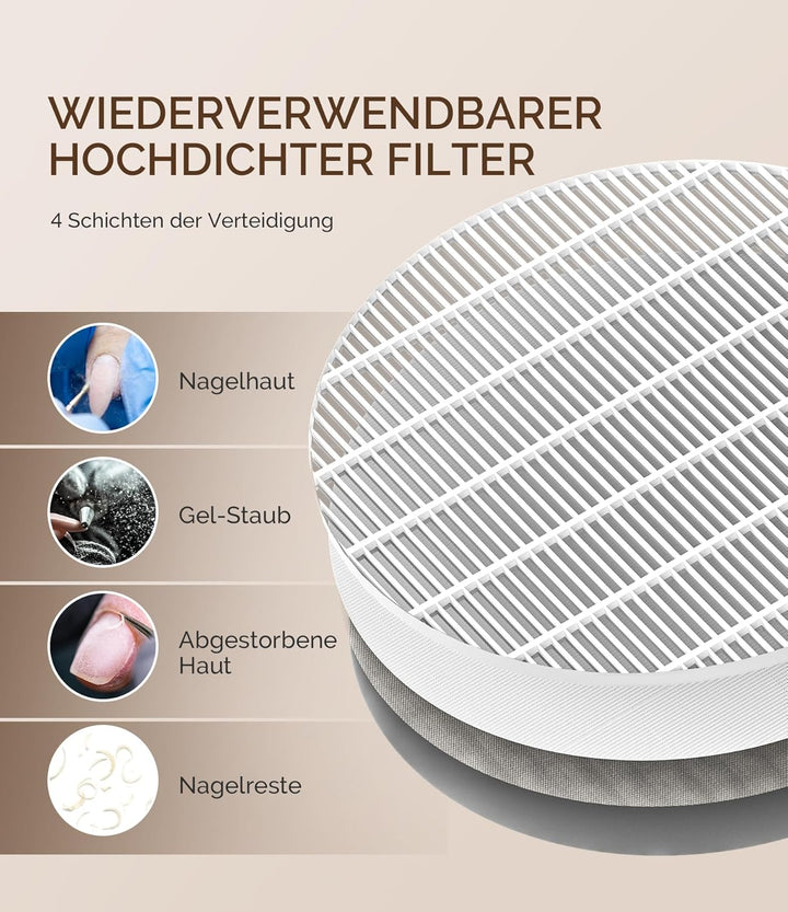 MelodySusie Professioneller Nagelstaubsauger 4500 U/MIN Starker Vakuum Ventilator Staubabsaugung für