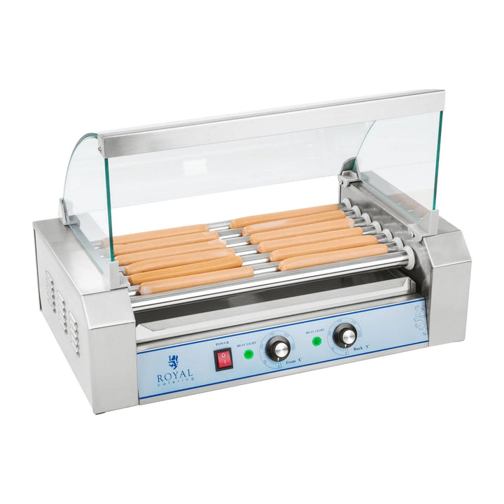 Royal Catering Hot Dog Grill Hot Dog Maschine Hot Dog Maker (7 Rollen, Platz für 12 Würstchen, 1.400