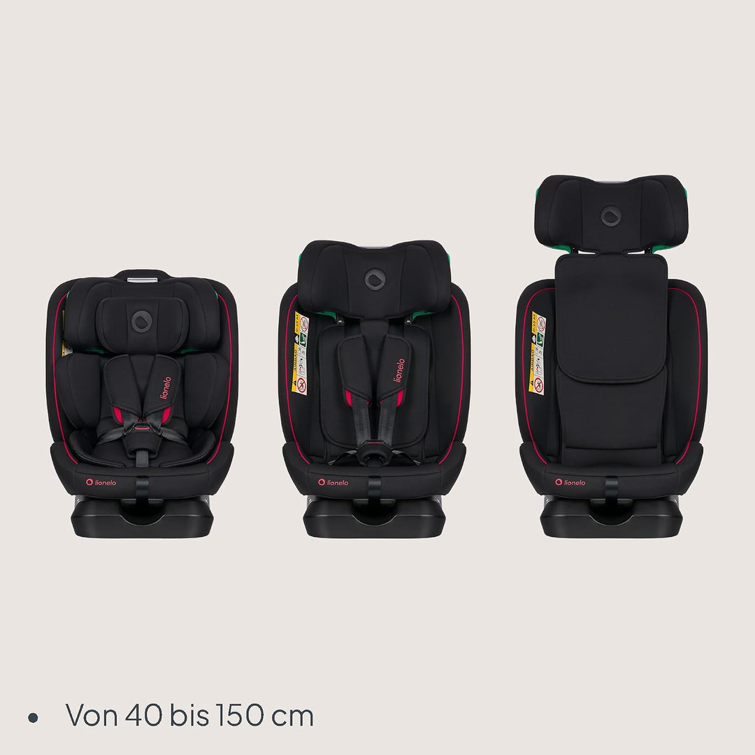 Lionelo Aart i-Size Kinderautositz Gruppe 0/1/2/3, 40-150 cm, 0-12 Jahre | Universelle Gurtmontage,