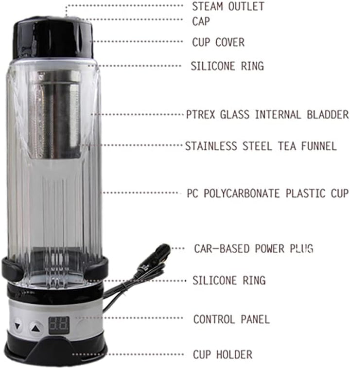 TOTMOX 420 ml Auto Wasserkocher 12/24V Reise Teetasse Wasser Heizung Thermobecher