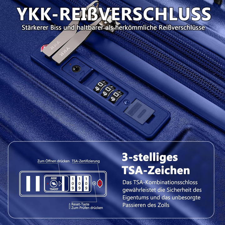 Joyway Kofferset 3 Teilig Hartschale Leicht ABS Reisekoffer von Trolley Handgepäck Sets mit TSA Schl