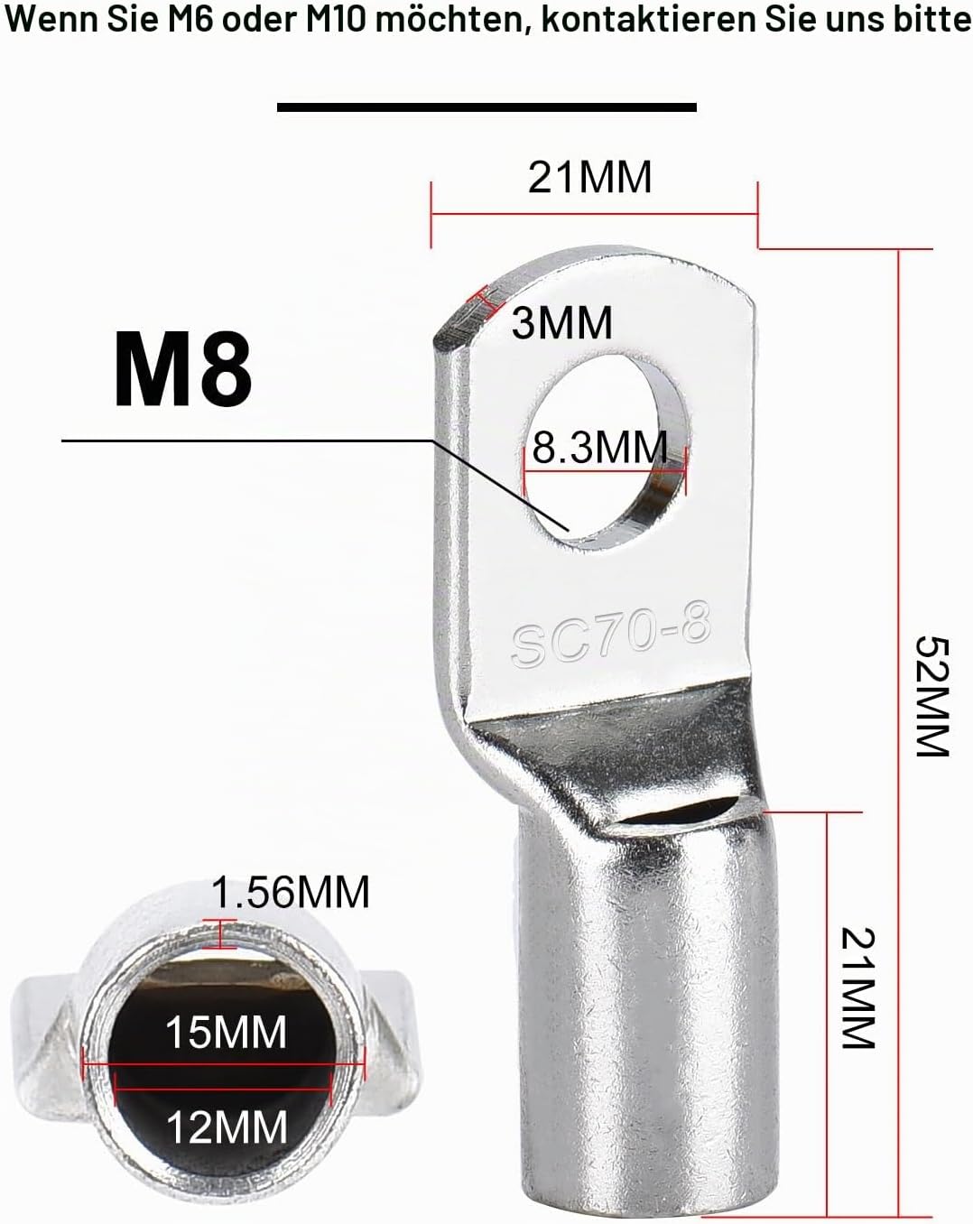 DIHOOL batteriekabel 50mm2 m8 100cm 0 AWG Silikonkabel Wellrohr Kabelrohr Weich und Flexibel Hitzebe