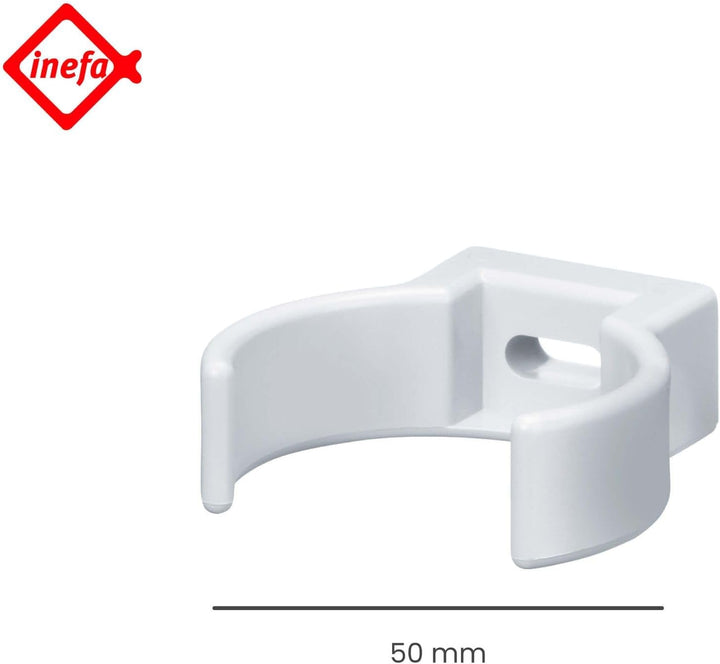 INEFA Rohrschelle Clip, PVC-U DN 50, 25 Stück Weiss Fallrohrschelle, Dachrinnenzubehör, einfache Mon