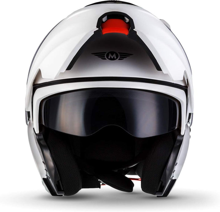 Moto Helmets® F19 „Matt White“ · Motorrad-Helm · Klapp-Helm Modular-Helm Flip-up Integral-Helm Motor
