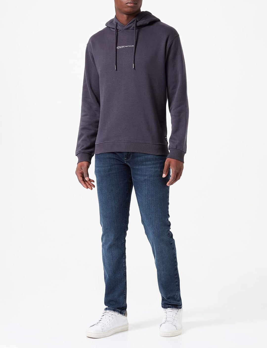 TOM TAILOR Denim Herren Hoodie Sweatshirt mit Logo-Print S 29476 - Coal Grey, S 29476 - Coal Grey
