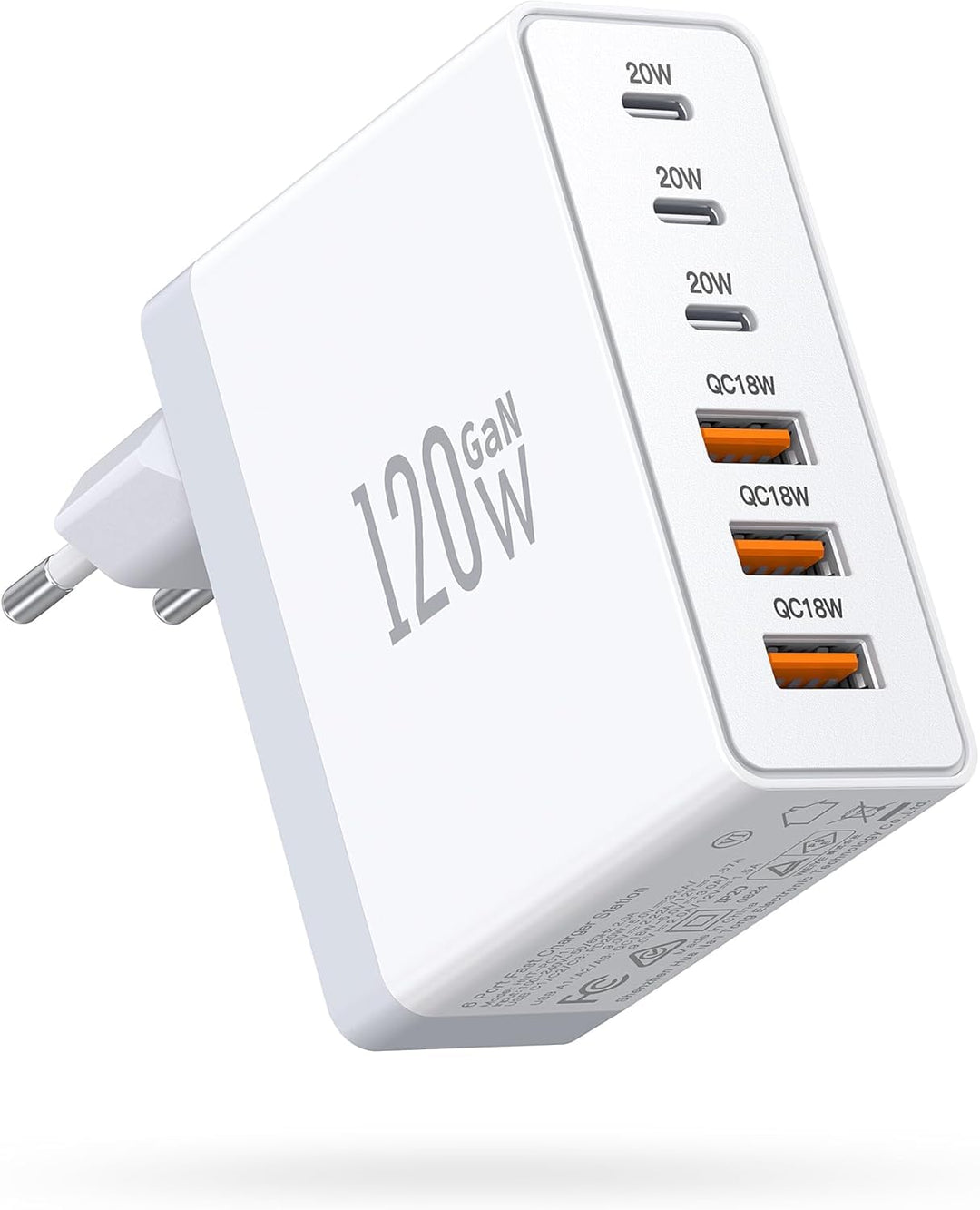 USB C Ladegerät, 6 Port PD 3.0 USB C Netzteil PPS Ladegerät für iPhone 17/16 Pro Max/15/14/13/12/XS/