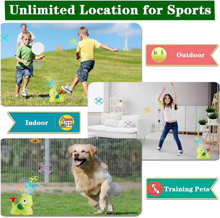 Outdoor Spiele für Kinder, Fliegende Untertasse Launcher Set, Outdoor Spielzeug ab 3-10 Jahre Junge