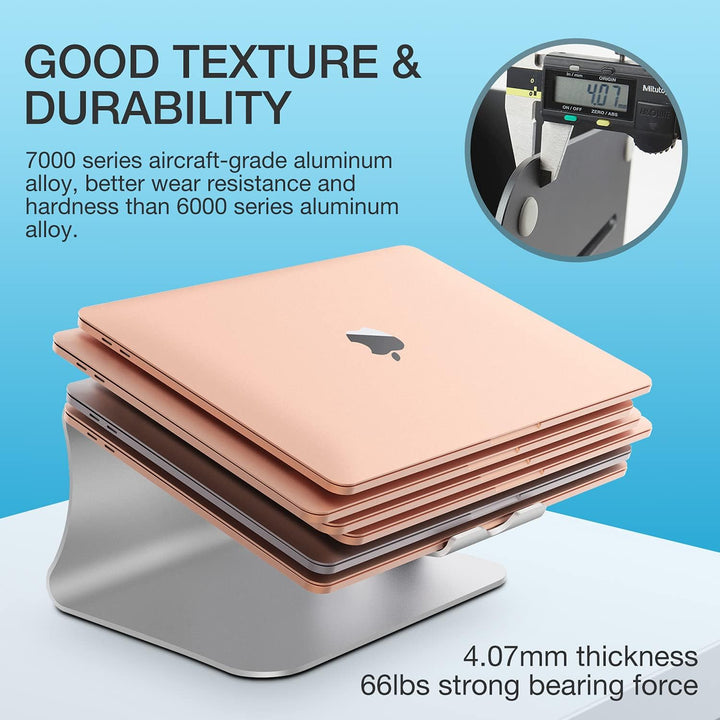 Bestand Aluminiumständer für Laptop und MacBook Desktop für Apple MacBook und alle Laptops Silber 10