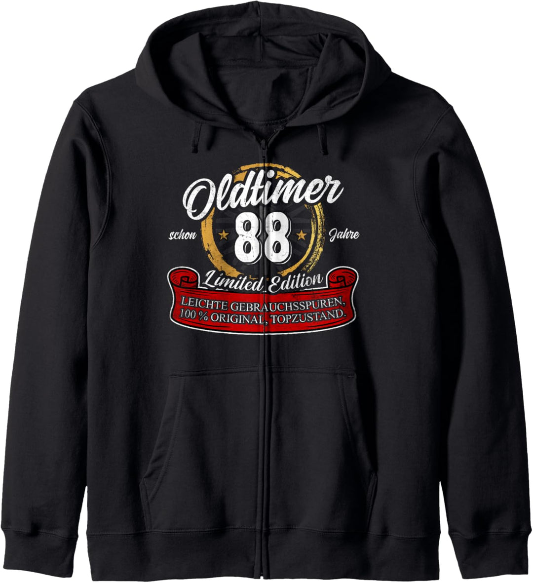 88. Geburtstag Oldtimer Model 88 Jahre Geburtstag Geschenk Kapuzenjacke