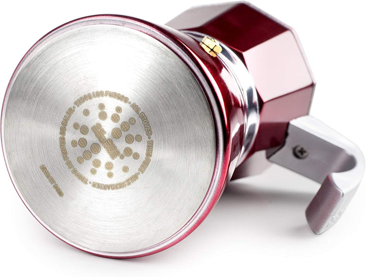IBILI - Express-Kaffeekocher Evva Red, 3 Tassen, 150 ml, Aluminiumdruckguss, für Induktionsherde gee