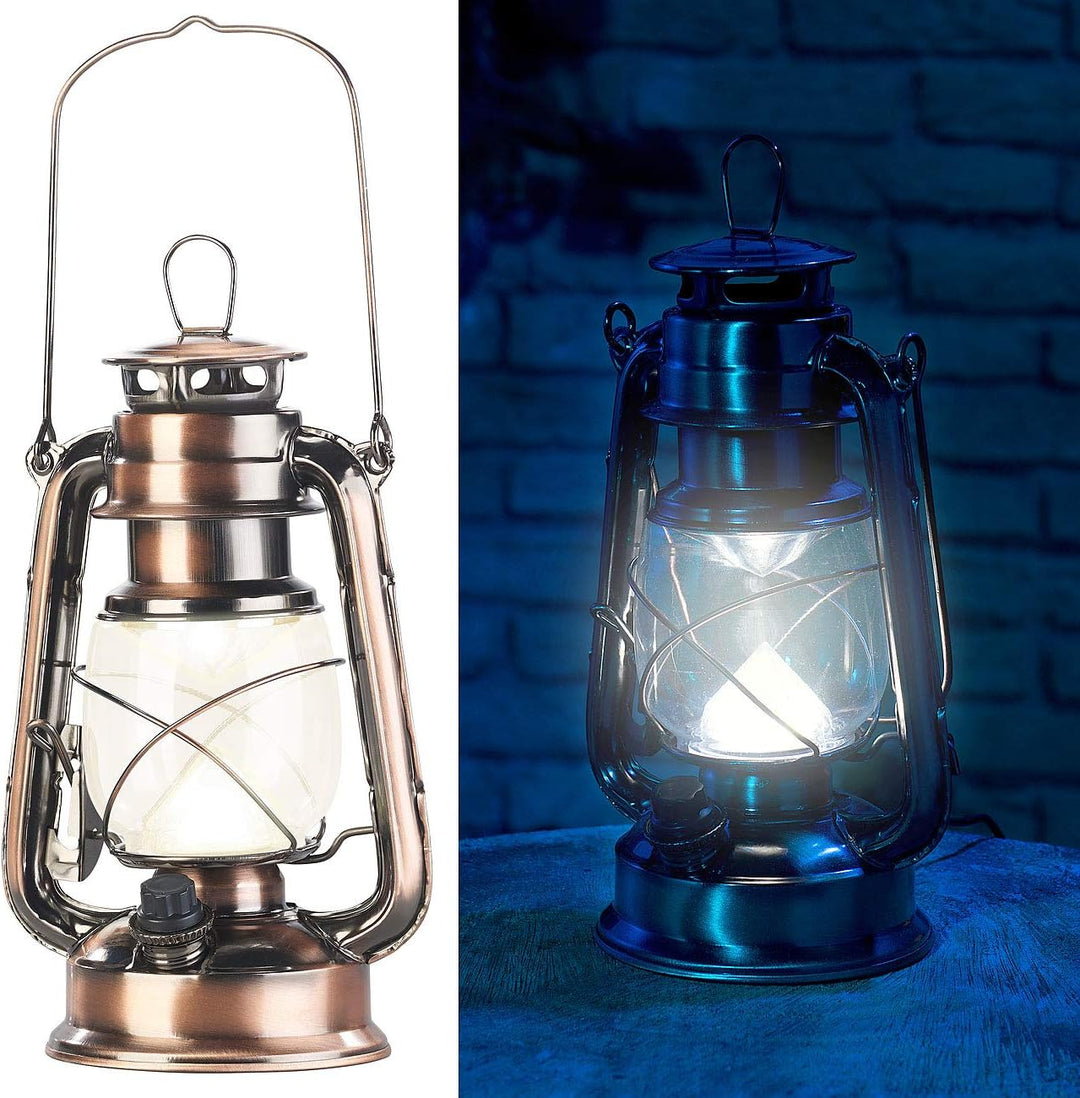 Lunartec LED Akkuleuchte: Ultra helle LED-Sturmlampe mit Akku, 200 Lm, 3W, warmweiss, bronze (Latern