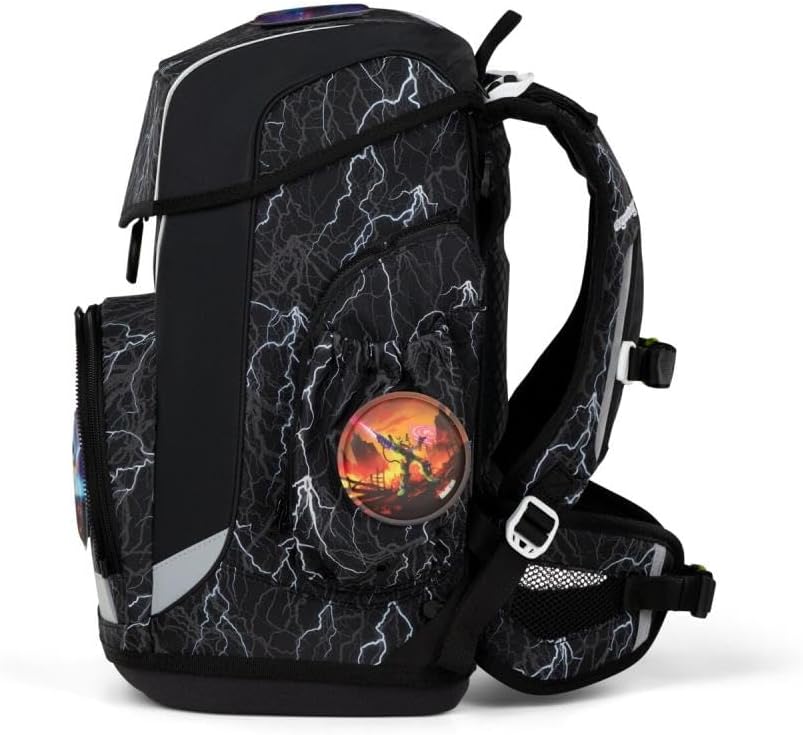 ergobag Cubo Light Schulranzen Set 8tlg. inkl. Lunchset und Seitentaschen (Super ReflektBär Reflex G
