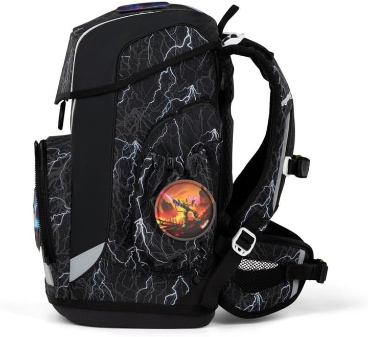 ergobag Cubo Light Schulranzen Set 8tlg. inkl. Lunchset und Seitentaschen (Super ReflektBär Reflex G