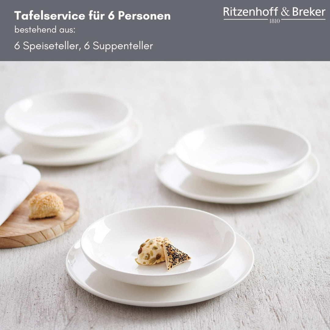 Ritzenhoff & Breker Tafelservice Skagen, 12-teilig, Weiss, Tafelservice